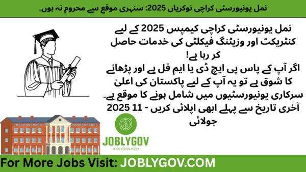 NUML Karachi Faculty Jobs 2025 – Contract and Visiting Positions