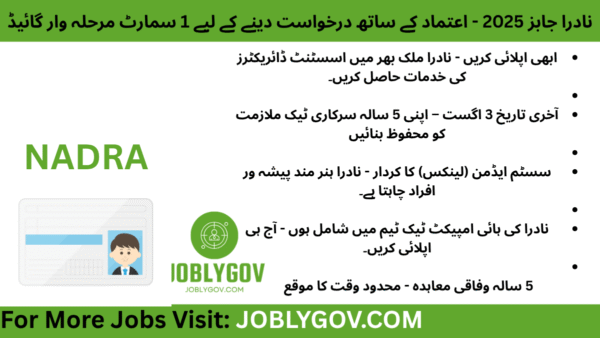 NADRA Jobs 2025 – Assistant Director Linux Virtualization Apply Online Before 3 August
