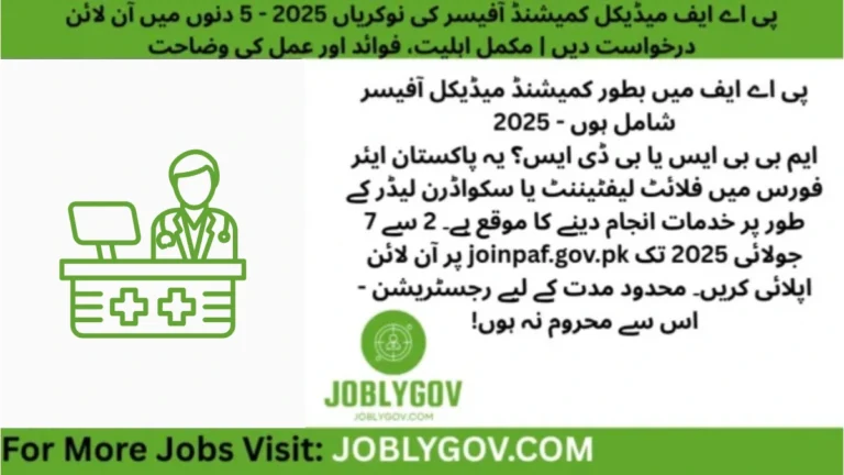 Join PAF Medical Branch 2025 – Specialist, GDMO, GDDO Jobs