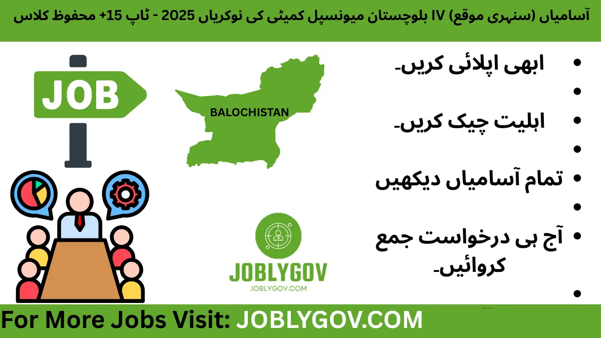 Balochistan Municipal Committee Jobs 2025 – Apply for 15+ Permanent Class IV Positions