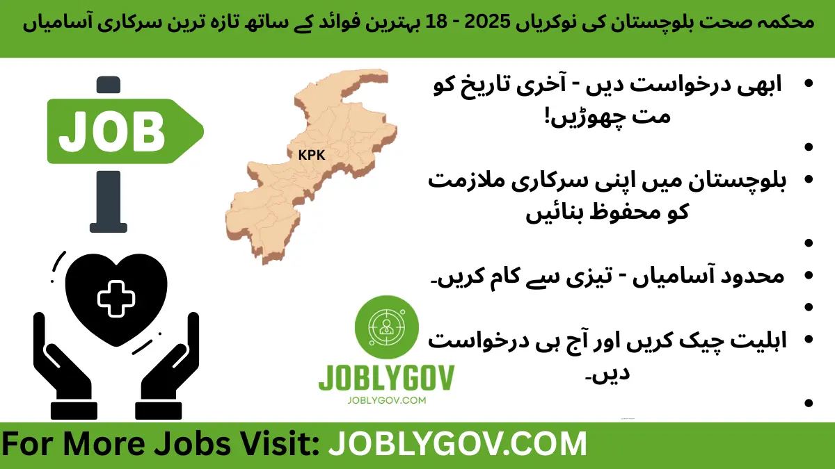 Health Department Balochistan Jobs 2025 – Apply for Lady Health Visitor, Nurse, Dispenser, Driver, Sweeper, Dai & More