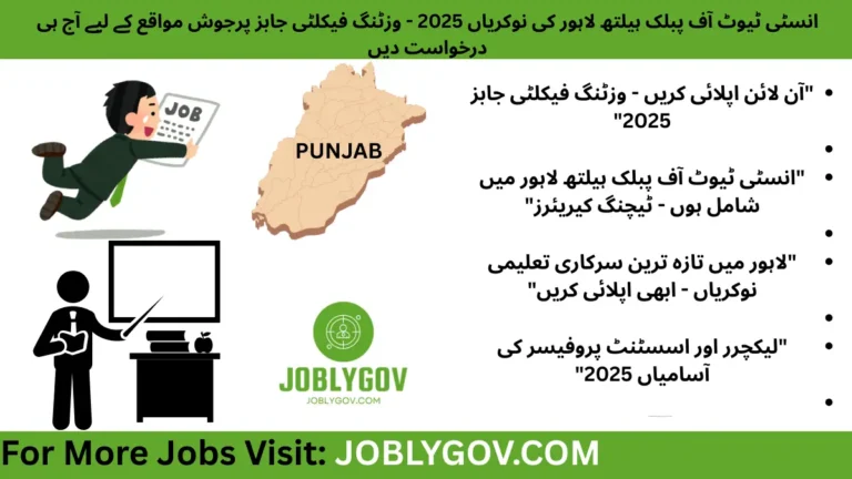 Institute of Public Health Lahore Visiting Faculty Jobs 2025 for teaching and education careers