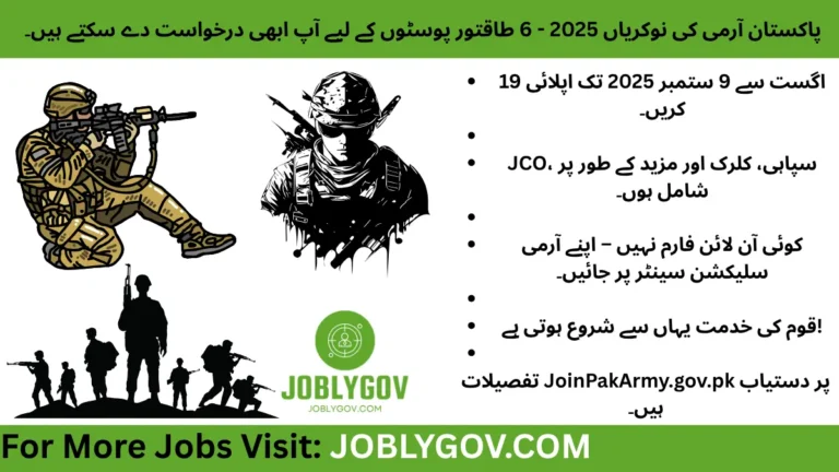 Join Pakistan Army Jobs 2025 – Apply for JCO, Sipahi, Clerk, Cook, and Military Police Positions