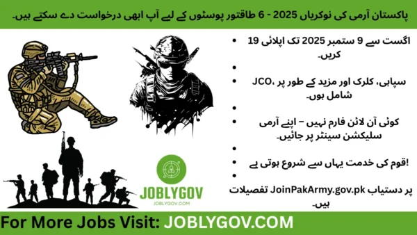 Join Pakistan Army Jobs 2025 – Apply for JCO, Sipahi, Clerk, Cook, and Military Police Positions