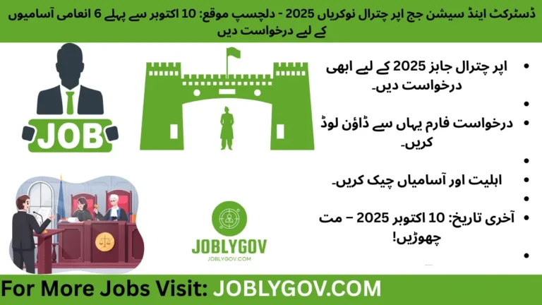 District and Session Judge Upper Chitral Jobs 2025 – Government vacancies including Assistant, Clerk, Stenotypist, and more