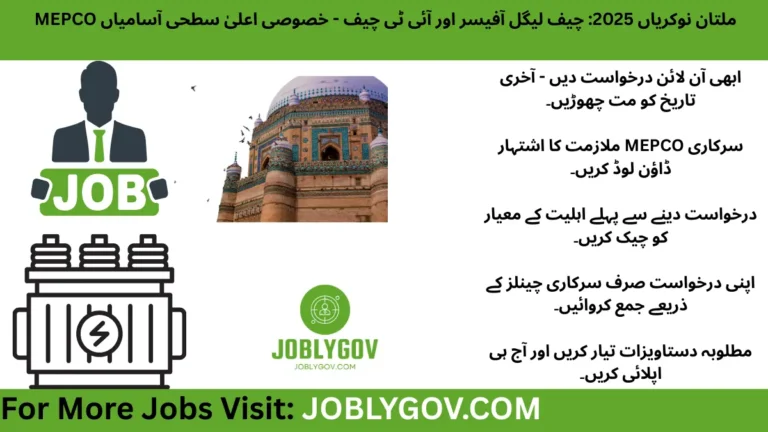 MEPCO Multan Jobs 2025 – Chief Legal Officer & IT Chief Vacancies