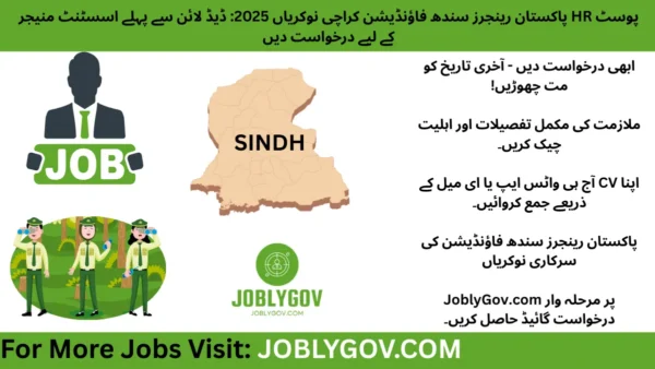 Pakistan Rangers Sindh Foundation Karachi Jobs 2025 – Apply for Assistant General Manager HR and other contract positions, submit CV via WhatsApp or Email before 26 September 2025